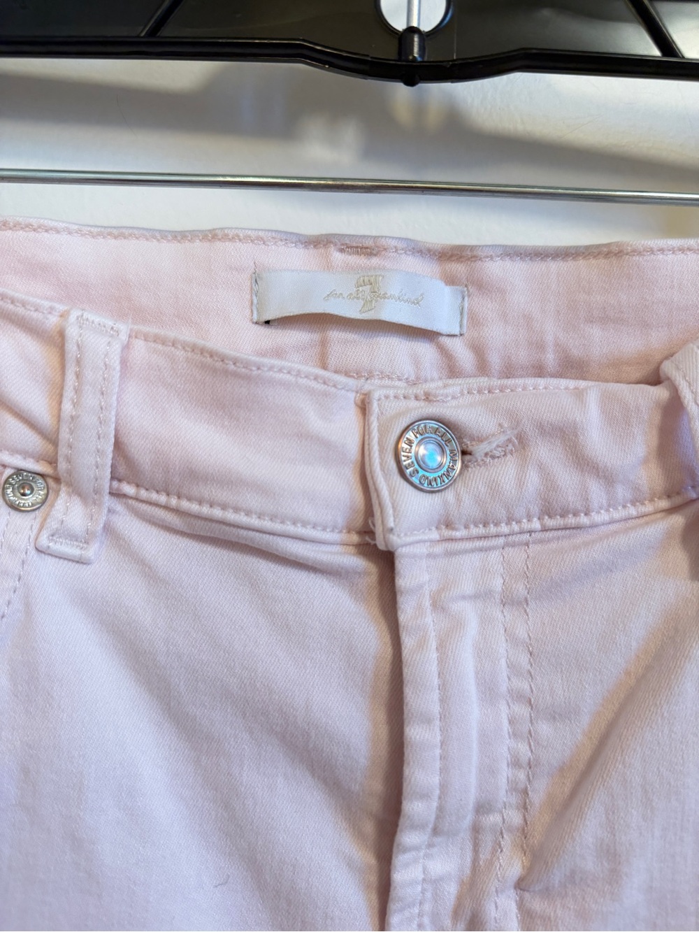 Light Pink 7 for All ManKind Released Hem Jeans - Picture 2 of 4